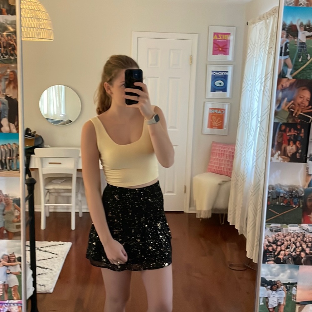 AQUA Star Print Skirt